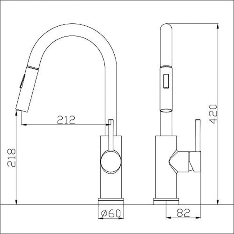 Torneira de cozinha com sensor retrátil